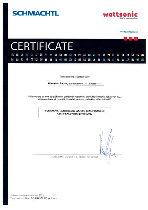 Certifikát školení Wattsonic